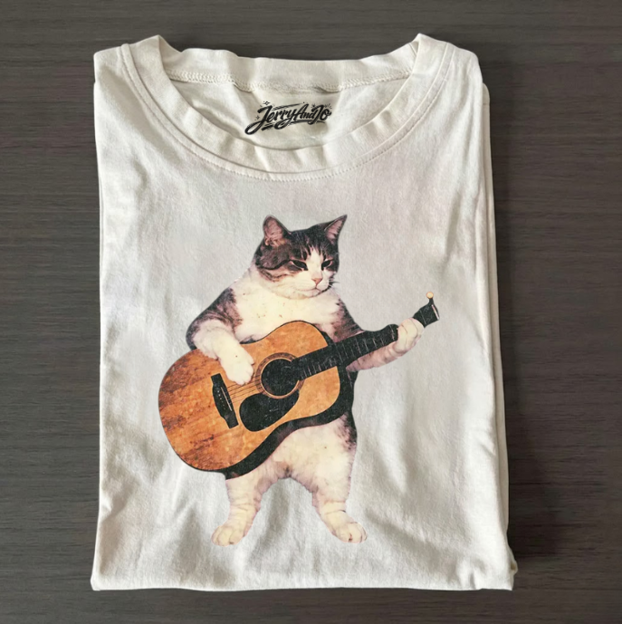 CAT PLAYING GUITAR SHIRT NN-0001