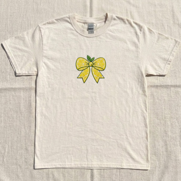 LEMON BOW EMBROIDERED TEE TR-0055