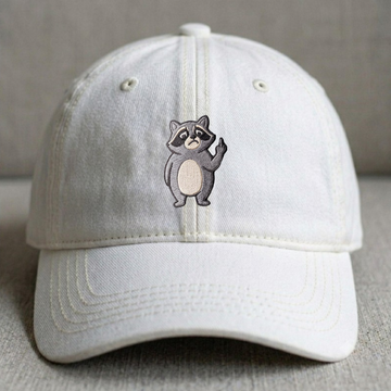 FUNNY MIDDLE FINGER RACCOON EMBROIDERED CLASSIC DAT HAT BN-0007