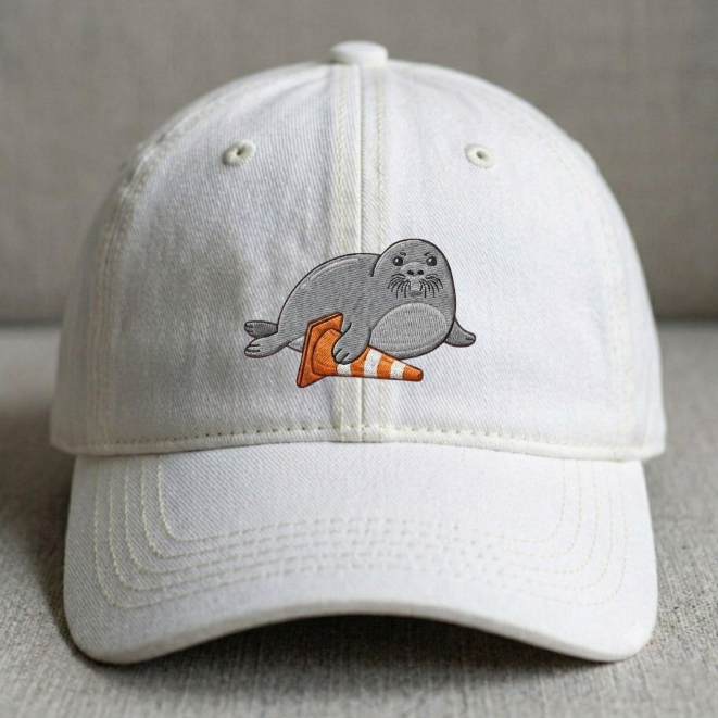 NEIL THE SEAL, FUNNY SEAL SPORT EMBROIDERED CLASSIC DAT HAT BN-0009