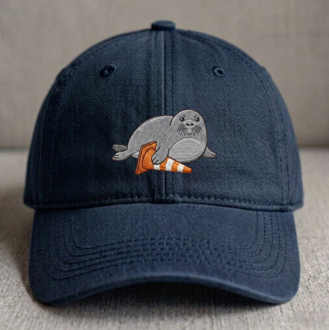 NEIL THE SEAL, FUNNY SEAL SPORT EMBROIDERED CLASSIC DAT HAT BN-0009