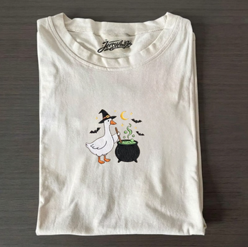 SPOOKY DUCK EMBROIDERED TEE TR-0008