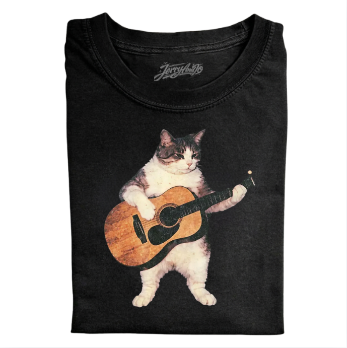 CAT PLAYING GUITAR SHIRT NN-0001