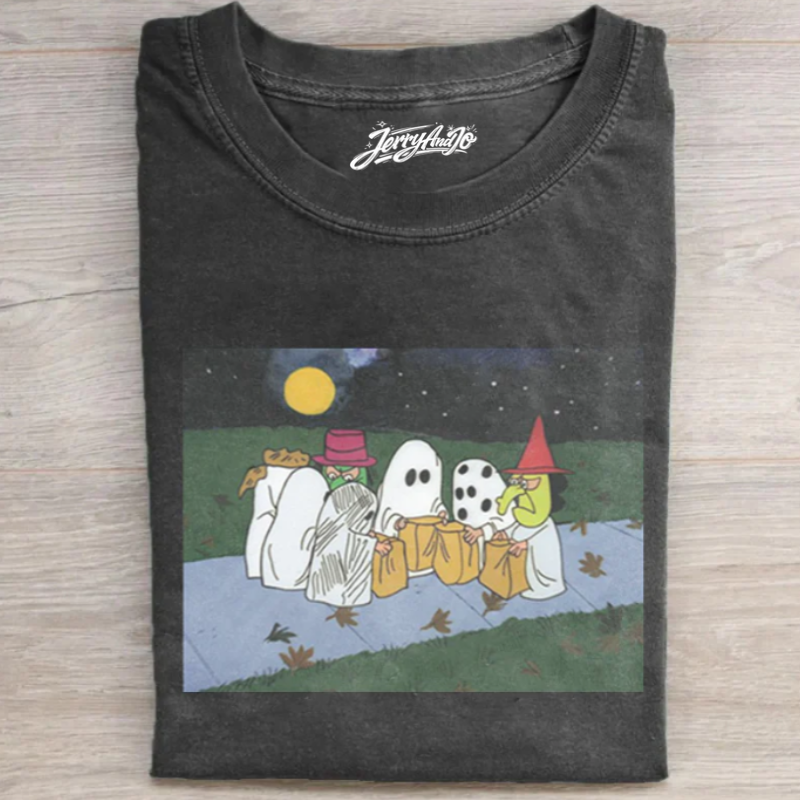 VINTAGE HORROR GRAPHIC HALLOWEEN SHIRT XIU-0136