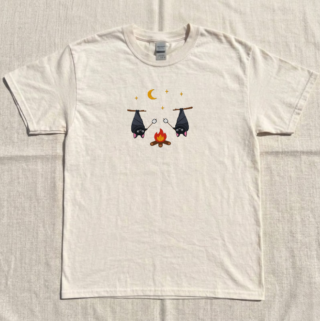 BAT CAMPFIRE EMBROIDERED TEE BN-00067