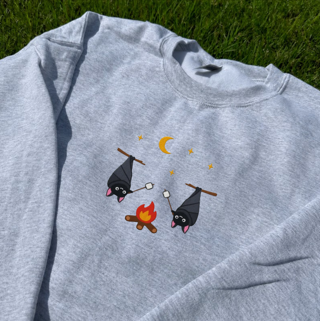 BAT CAMPFIRE EMBROIDERED TEE BN-00067