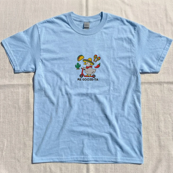 EMBROIDERED ME GOOSE-TA SHIRT, MEXICAN TACOS EMBROIDERED TEE TR-0067
