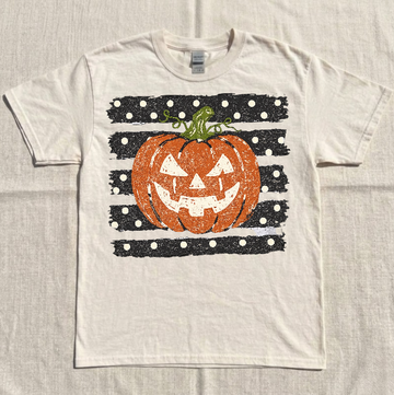PUMPKIN POLKA FOT STRIPES TEE BN-00113