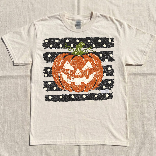 PUMPKIN POLKA FOT STRIPES TEE BN-00113