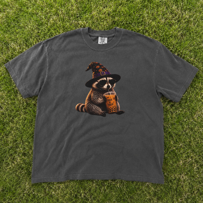 HALLOWEEN RACOON, TRICK OR TREAT TEE BN-00159