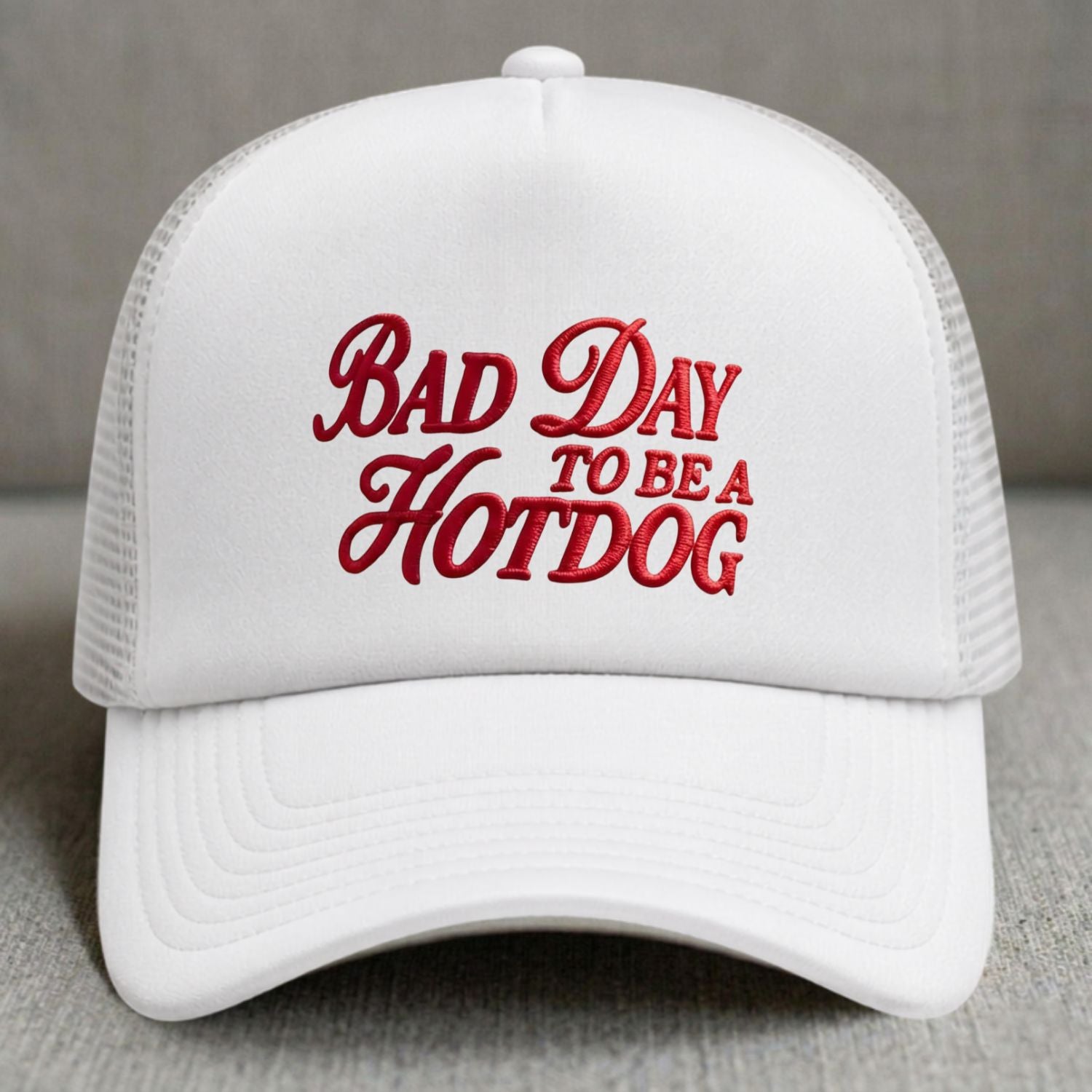 BAD DAY TO BE A HOTDOG EMBROIDERED TRUCKER HAT NN-0001