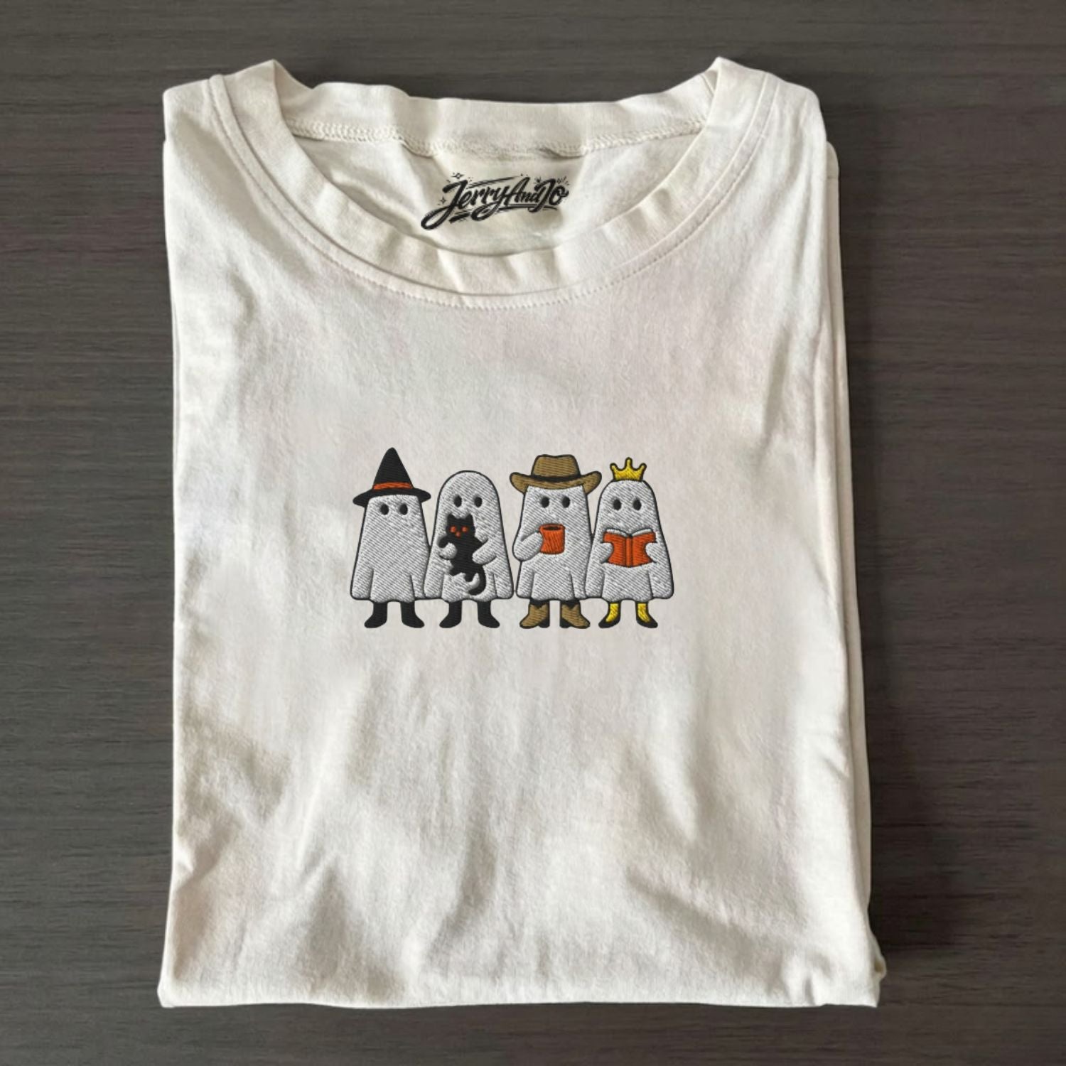 GHOST HALLOWEEN EMBROIDERED TEE XIU-0015