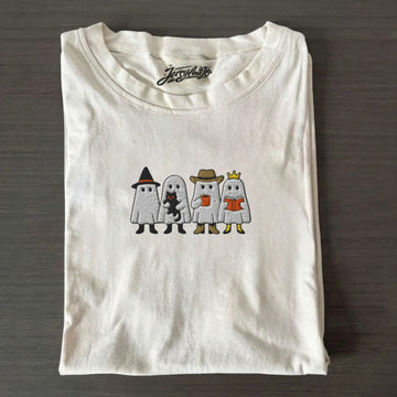 GHOST HALLOWEEN EMBROIDERED TEE XIU-0015