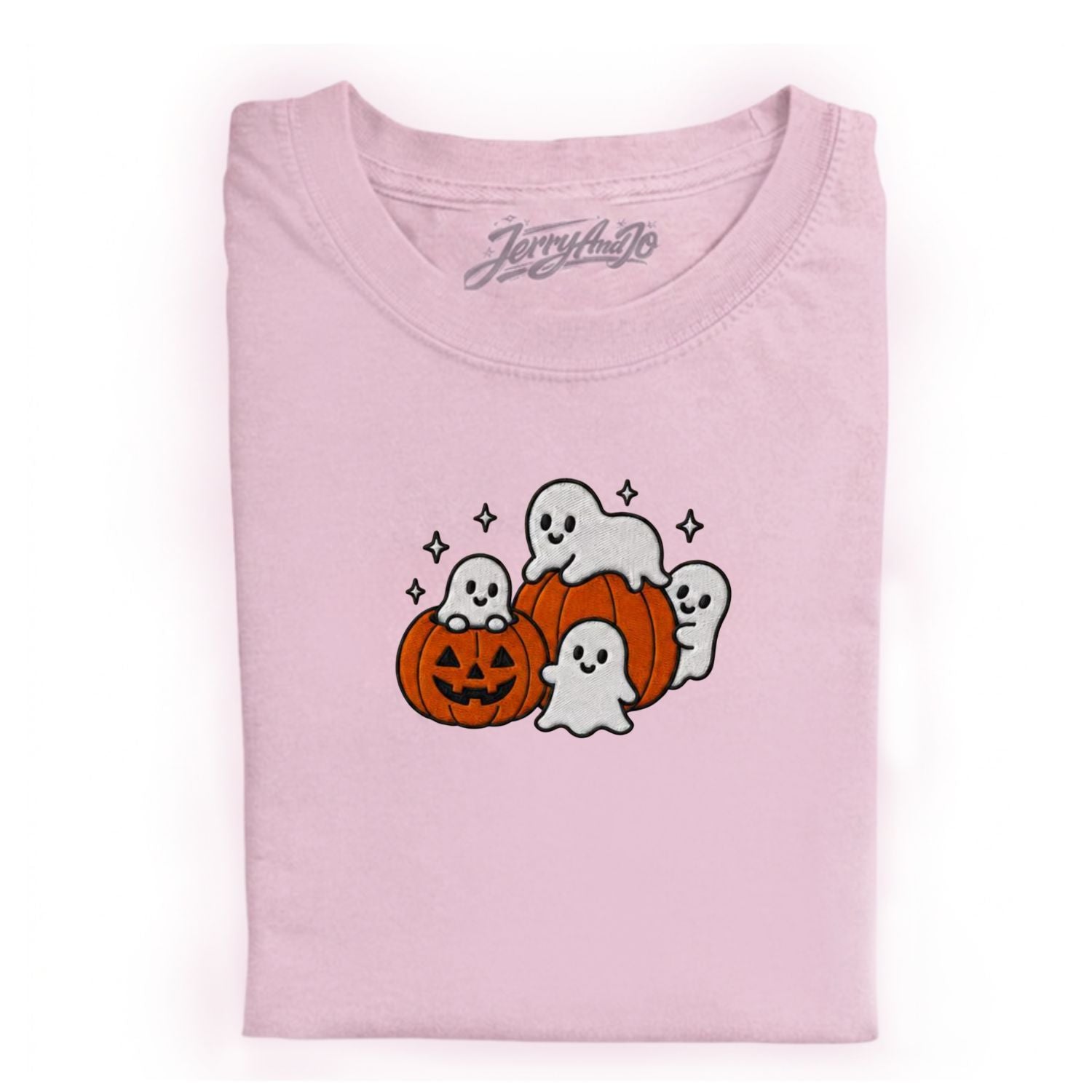 HALLOWEEN CUTE PUMPKIN GHOST EMBROIDERED TEE NN-0025