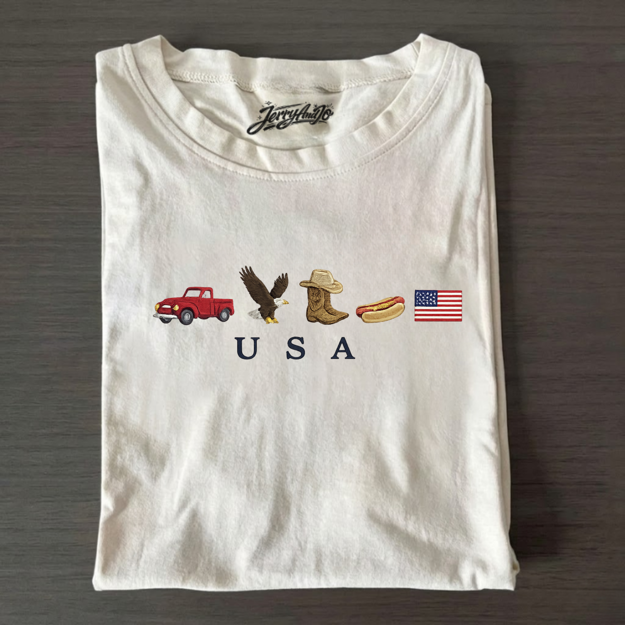 AMERICANA ICONS EMBROIDERED TEE CT-0012