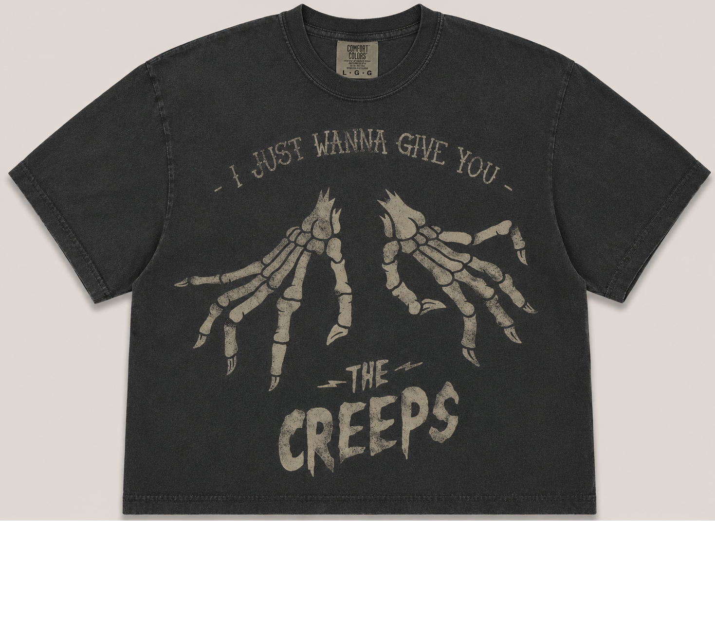 THE CREEPS SKELETON HANDS VINTAGE HALLOWEEN TEE AV-00239