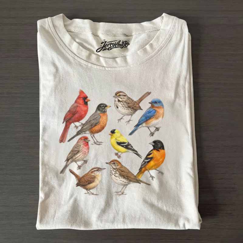 BIRD WATCHING NATURE GRAPHIC T-SHIRT LL-0080