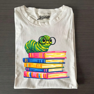 BOOKWORM SHIRT, CUTE READING WORM TEE LL-0081