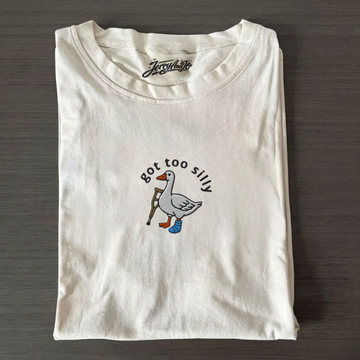 FUNNY SILLY GOOSE MEME EMBROIDERED SHIRT LL - 0012