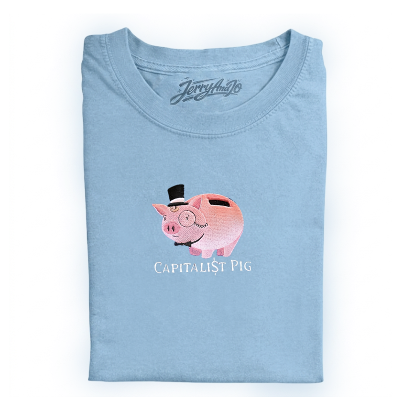 CAPITALIST PIG EMBROIDERED TSHIRT LL - 0018