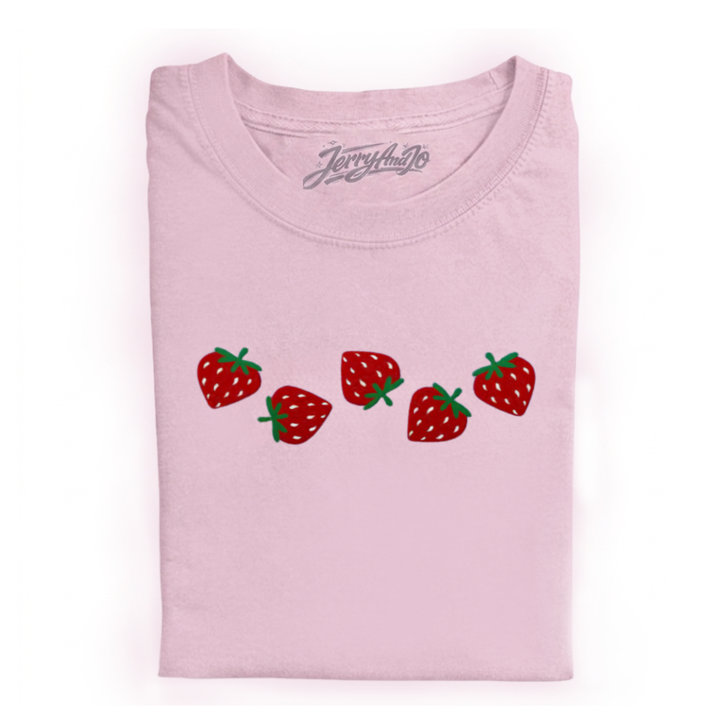 EMBROIDERED STRAWBERRY SHIRT, SPRING GIFT TEE, COTTAGECORE FRUIT TSHIRT LL - 0025