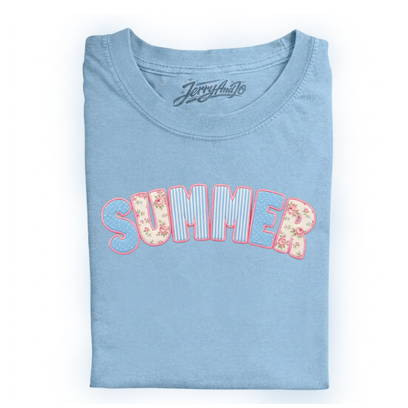 SUMMER EMBROIDERED PATCHWORK T-SHIRT LL - 0028