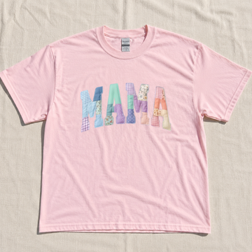 EMBROIDERED MOM SHIRT,VARSITY MOM TEE LL - 0034