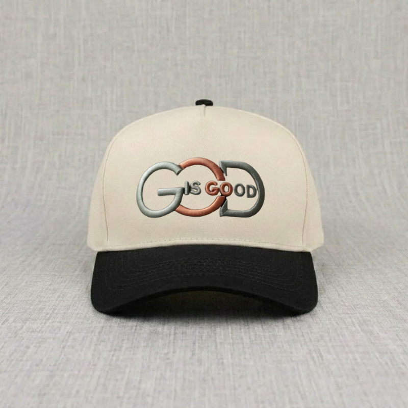 "GOD IS GOOD" EMBROIDERED TWO-TONE CHRISTIAN BASEBALL CAP LL - 0011