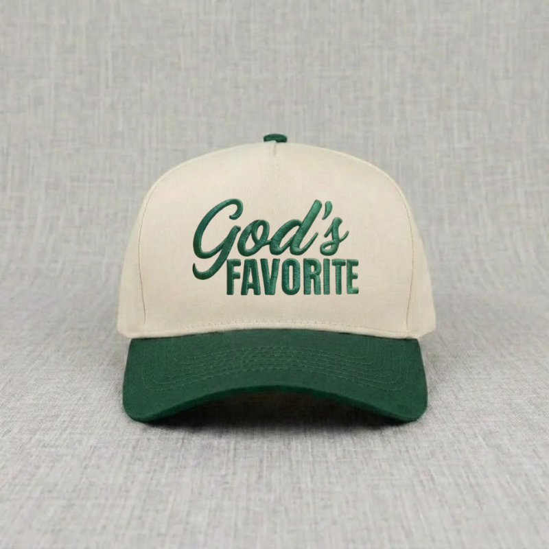 GOD'S FAVORITE EMBROIDERED TRUCKER HAT | CHRISTIAN FAITH BASEBALL CAP LL - 0012