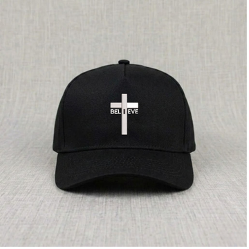 BELIEVE CROSS EMBROIDERED BASEBALL CAP, RELIGIOUS GIFT LL - 0013