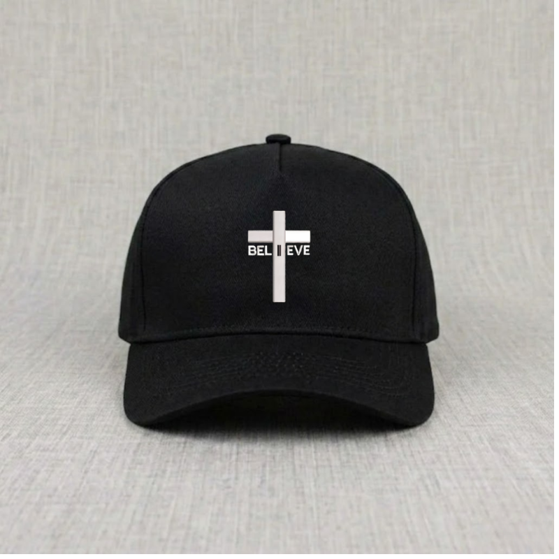 BELIEVE CROSS EMBROIDERED BASEBALL CAP, RELIGIOUS GIFT LL - 0013