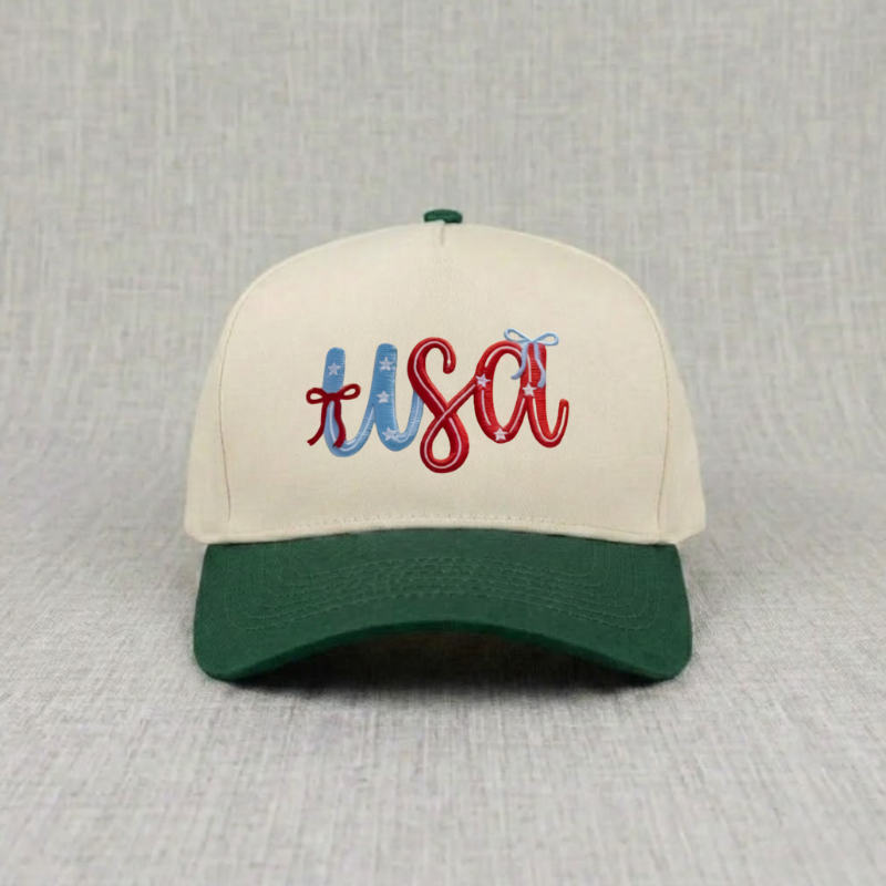 Coquette Aesthetic USA Embroidered Hat  LL - 0014