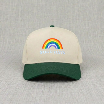 VIBRANT EMBROIDERED RAINBOW "GOOD DAYS" CAP  LL - 0015