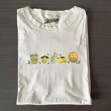 EMBROIDERED LEMON  SUMMER T-SHIRT LL - 0005