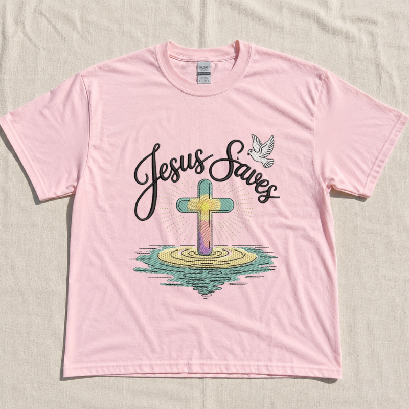 Premium Embroidered "Jesus Saves" Sweatshirt – High-Quality Faith Pullover  LL - 0037