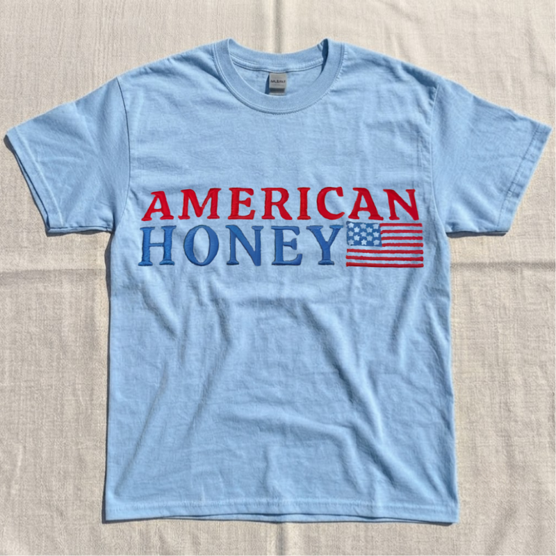 COQUETTE EMBROIDERED AMERICA HONEY SHIRT LL - 0044