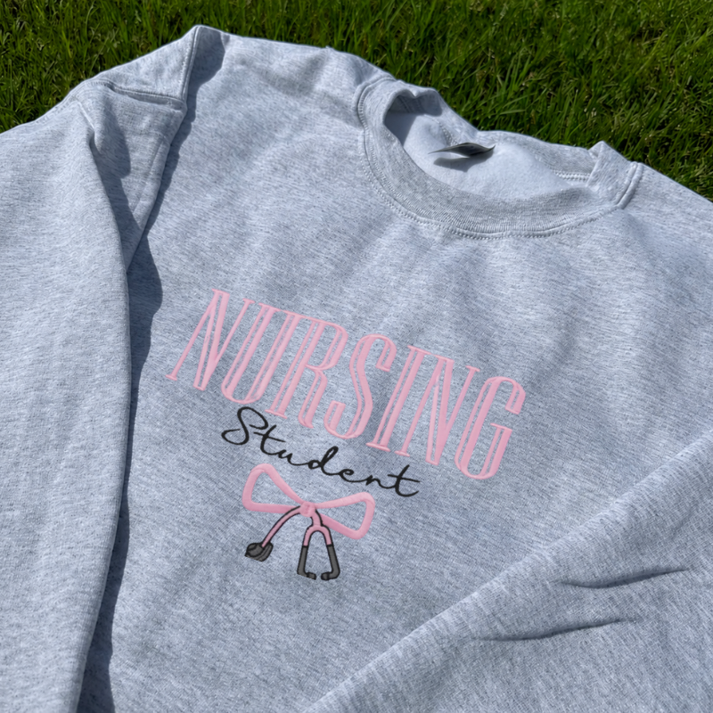 NURSING STUDENT EMBROIDERED TSHIRT, SWEATSHIRT,  GIFT CREWNECK LL - 0046