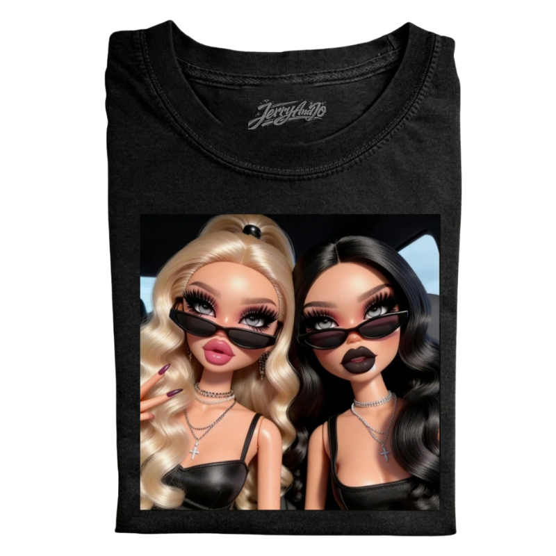 JERRY AND JO BLACK BRATZ DOLLS GRAPHIC T-SHIRT LL - 158