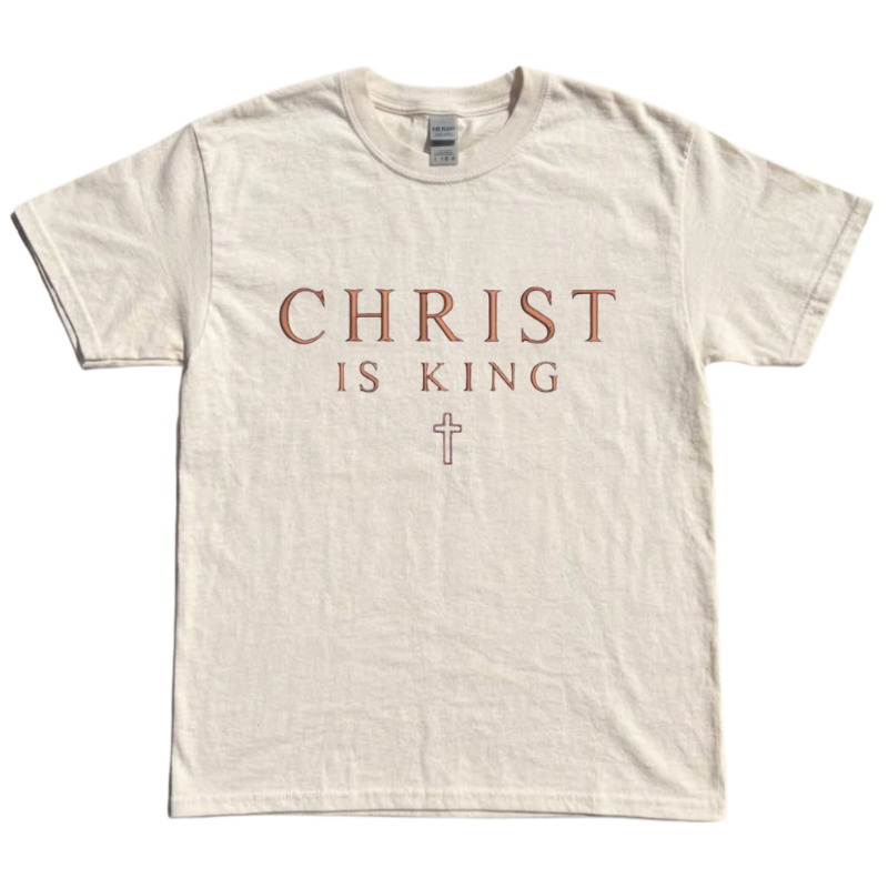 EMBROIDERED CHRIST IS KING SHIRT  LL - 0055