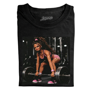 FUNNY GYM GIRL DEADLIFT GRAPHIC T SHIRT LL - 0159