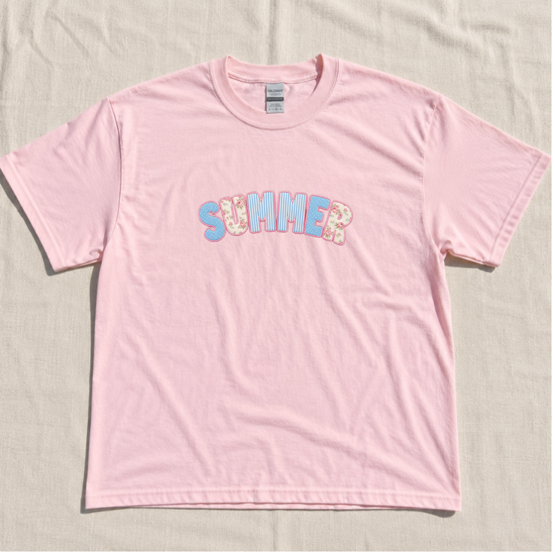 SUMMER EMBROIDERED PATCHWORK T-SHIRT LL - 0028