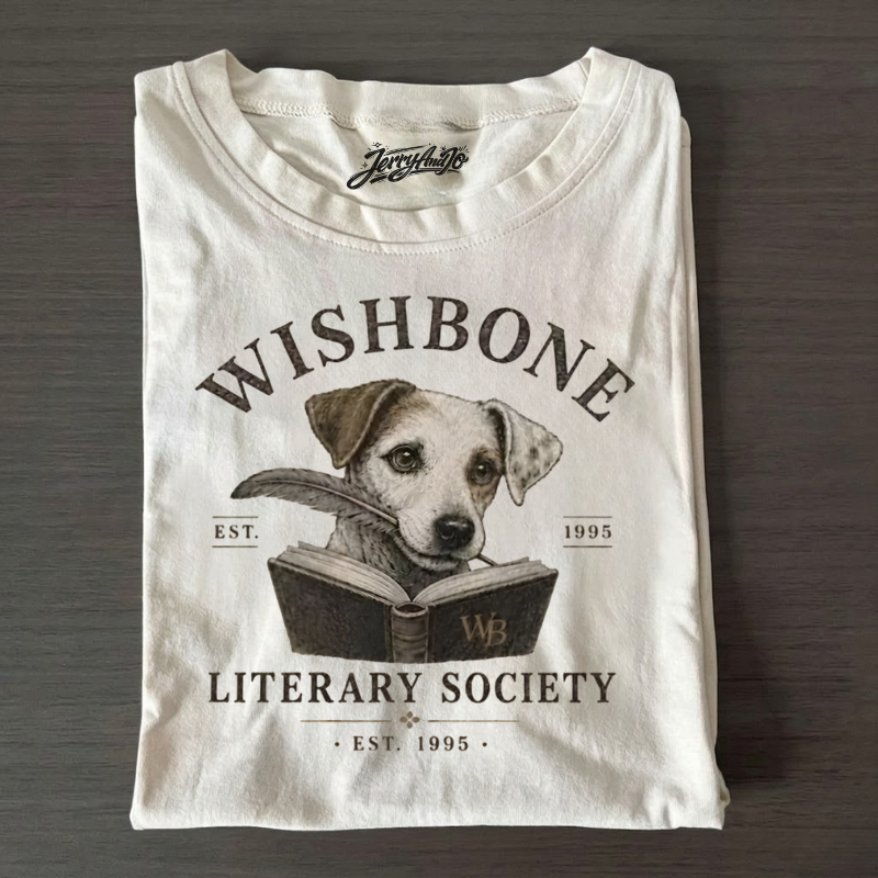 DOG COMFORT COLORS SHIRT, VINTAGE LITERARY SOCIETY TEE LL-0077