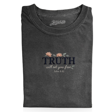 JOHN 8:32 TRUTH WILL SET YOU FREE EMBROIDERED TSHIRT LL - 0059