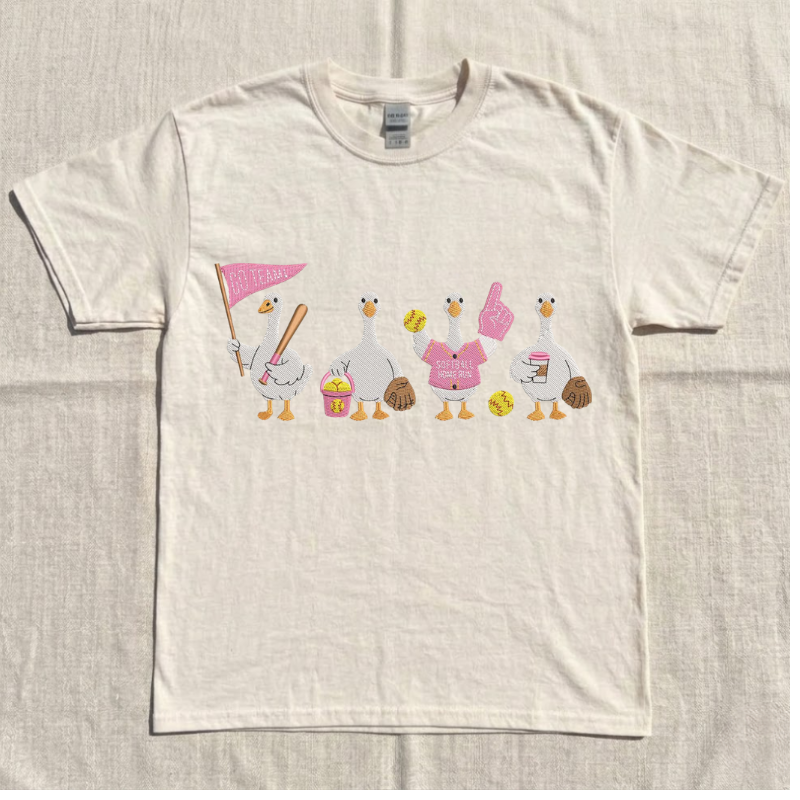 SILLY GOOSE SOFTBALL MACHINE EMBROIDERY SHIRT, GAME DAY SHIRT  BT - 0040