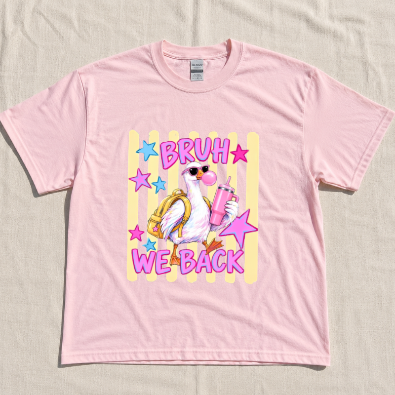 COMFORT COLORS BRUH WE BACK SHIRT, FUNNY GOOSE BACK TO SCHOOL TEE LL-0072