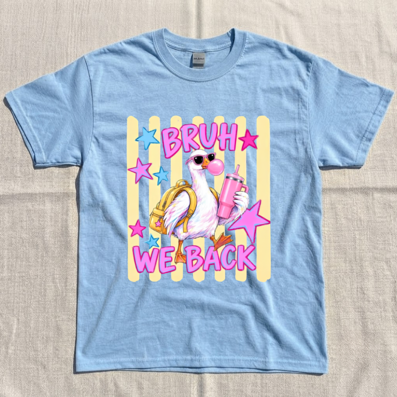COMFORT COLORS BRUH WE BACK SHIRT, FUNNY GOOSE BACK TO SCHOOL TEE LL-0072