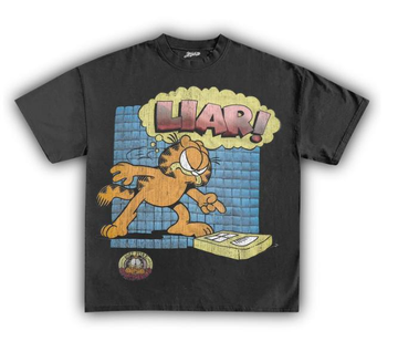 GARFIELD LIAR TEE, TRENDY SHORT SLEEVE NECK T-SHIRT BT-00158