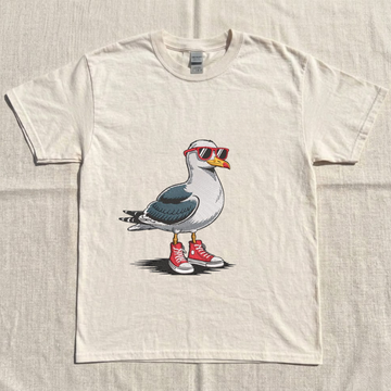 SEAGULL WITH GLASSES SNEAKERS EMBROIDERY DESIGN, SEAGULL MACHINE EMBROIDERY BT-0032