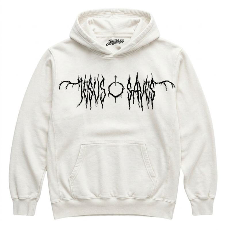 JESUS SAVES BLACK METAL SHIRT LL - 0007