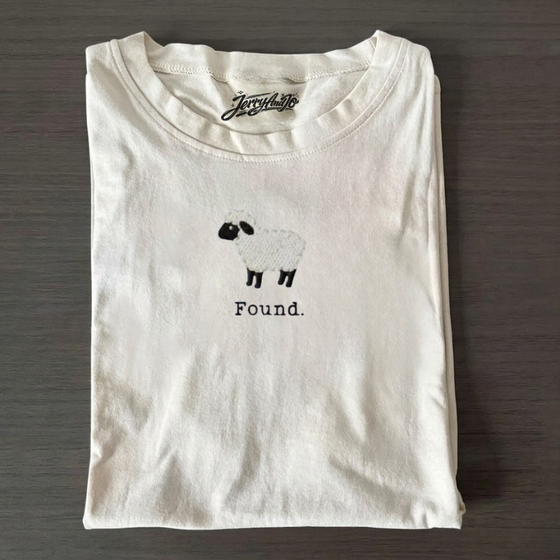 CHRISTIAN PSALM 23 LAMB EMBROIDERED SHIRT TEE, BT-0002